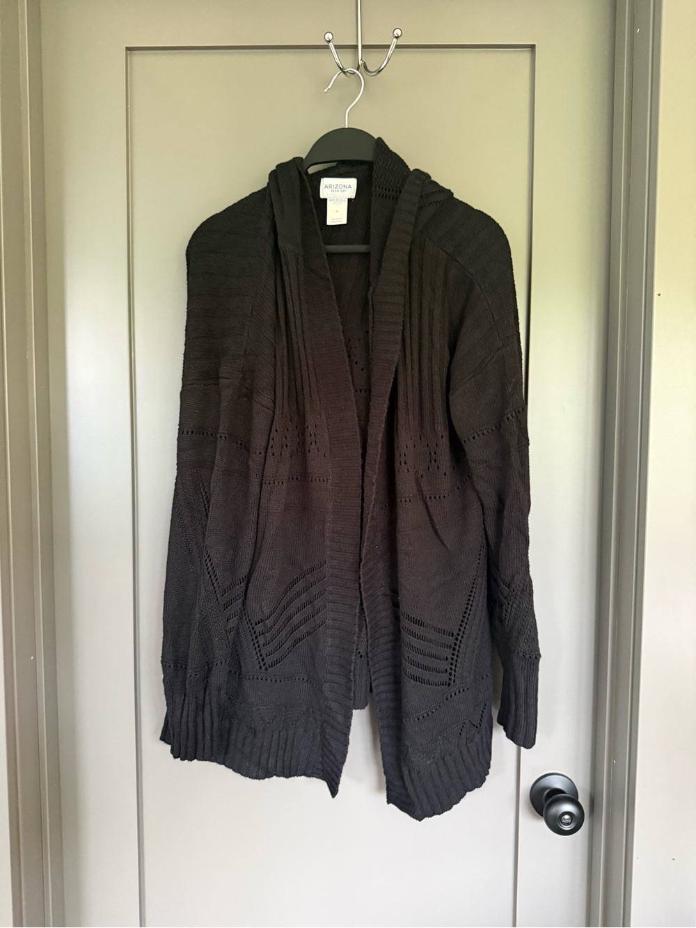 Arizona Jean Company Hooded Open-Front Cardigan - Dark Brown